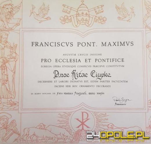 Papież Franciszek wyróżnił mieszkankę Kluczborka