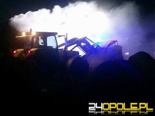 Pożar stogu siana w Schodni