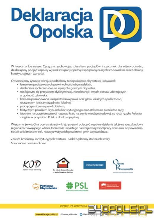 Opolska opozycja wspólnie przeciwko "łamaniu konstytucyjnych wartości"