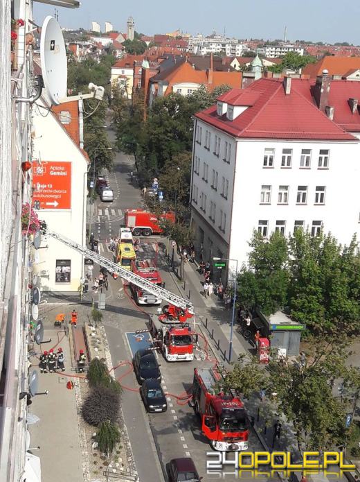 Pożar mieszkania na Kościuszki. Ewakuacja Ludzi