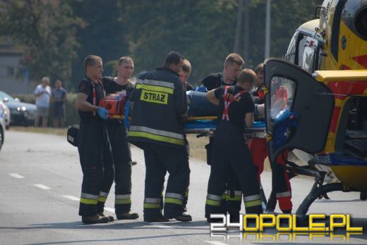 Motocyklista uderzył w ciężarówkę na Wrocławskiej.