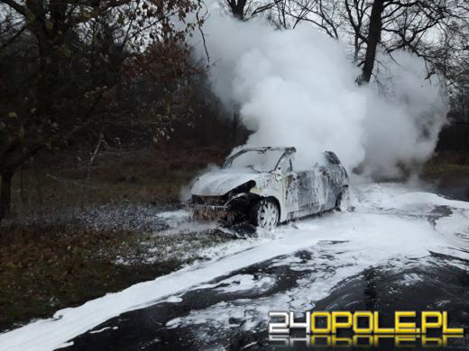 W Krępnej spłonął samochód osobowy. 