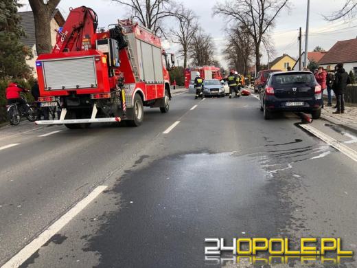 Zderzenie kilku aut na ulicy Strzeleckiej w Opolu