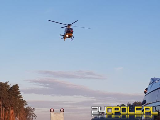 Kierowca zasnął na autostradzie. Lądował LPR 