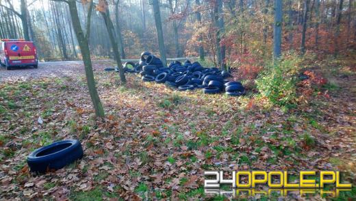 Ktoś wywiózł do lasu około tony zużytych opon. Policja szuka sprawcy