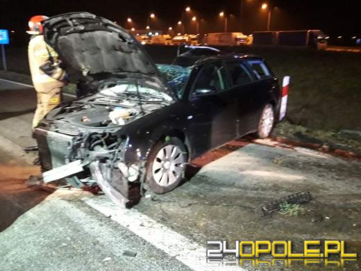 Wypadek w pobliżu zjazdu na A4 w Krapkowicach 