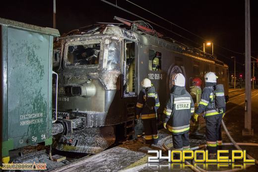 W Kluczborku zapaliła się lokomotywa elektryczna