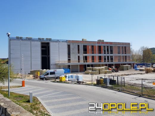 Trwa budowa Opolskiego Parku Sportu. Zakończono montaż podwieszanej bieżni