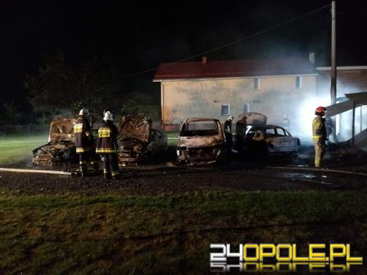 4 samochody i budynek gospodarczy spłonęły dziś w nocy w powiecie nyskim