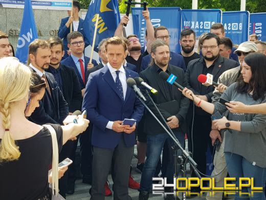 Krzysztof Bosak z kampanią wyborczą w Opolu