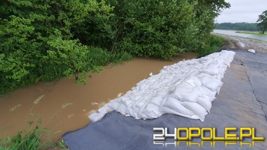 Strażacy próbują ocalić pękający wał na stawach hodowlanych w Korfantowie