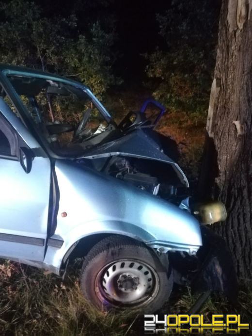 19-latka kierująca osobówką wjechała w drzewo. Jest w ciężkim stanie