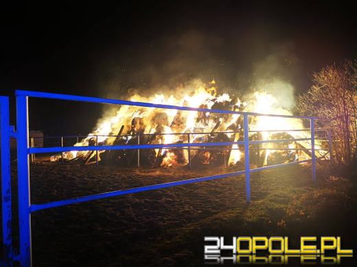 Nocna akcja straży w Szydłowicach. Ktoś prawdopodobnie podpalił stertę siana