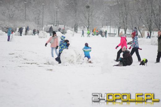 Dzieci doczekały się zimy! Park AK pełen śnieżnych bałwanów