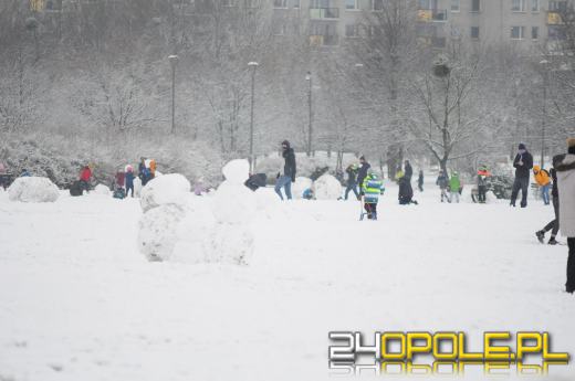 Dzieci doczekały się zimy! Park AK pełen śnieżnych bałwanów