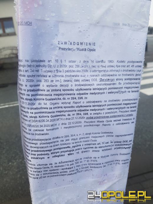 Miasto czeka na decyzje środowiskowe odnośnie magazynowania odpadów medycznych