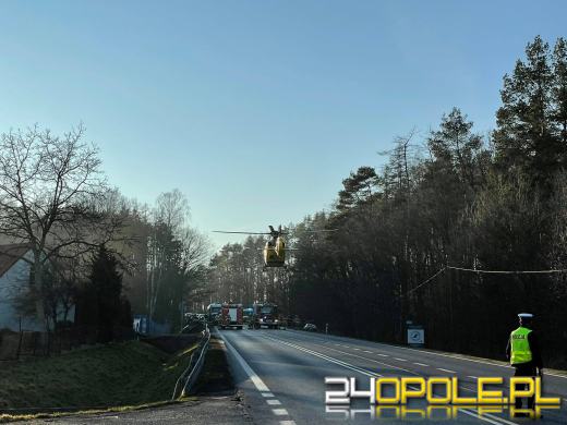 Zderzenie pojazdów w Dąbrowie pod Opolem. Lądował śmigłowiec LPR