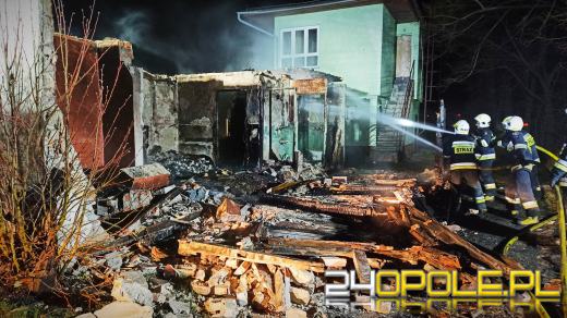 Pożar starej rozdzielni PKP w Łambinowicach