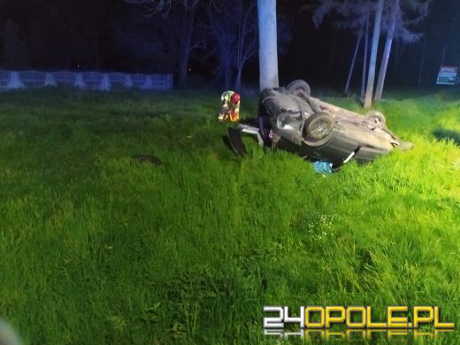 Dachowanie w powiecie kluczborskim. Poszkodowany pijany