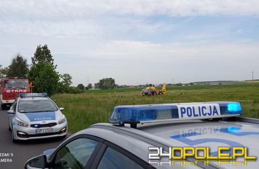 Potrącenie rowerzystki na trasie Świerczów-Miejsce. Lądował śmigłowiec LPR