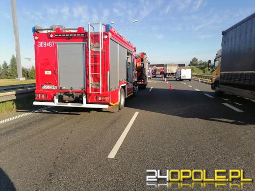 Dwie osoby poszkodowane po zderzeniu busa i ciężarówki na A4