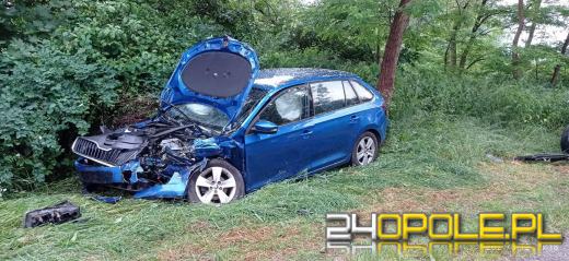 Czołowe zderzenie pojazdów w Dębowej. Dwie osoby w szpitalu