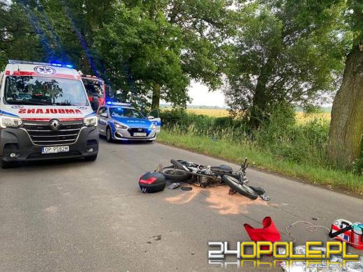 Kierowca motocykla w krytycznym stanie. Wypadek pod Namysłowem