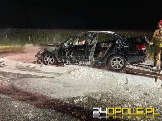 Pożar samochodu na autostradzie A4