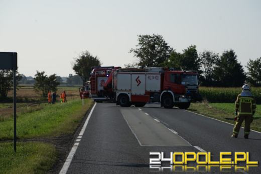 Samochód ciężarowy najechał na pojazdy robót drogowych. Wypadek na DK 94