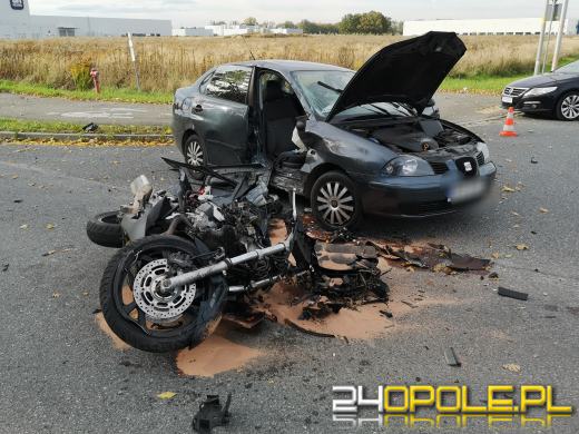 Wypadek na Północnej w Opolu. Nieprzytomny motocyklista w szpitalu