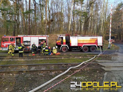 Samochód wjechał pod cysternę kolejową. Ćwiczenia w Sławięcicach