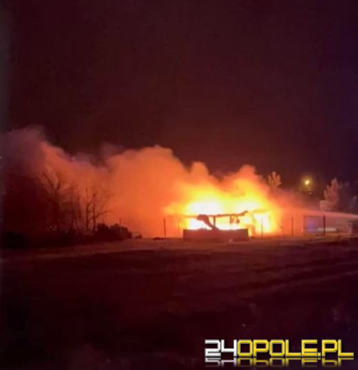 Pożar w gminie Zawadzkie. Spłonęło pomieszczenie gospodarcze, auto i 14 kur