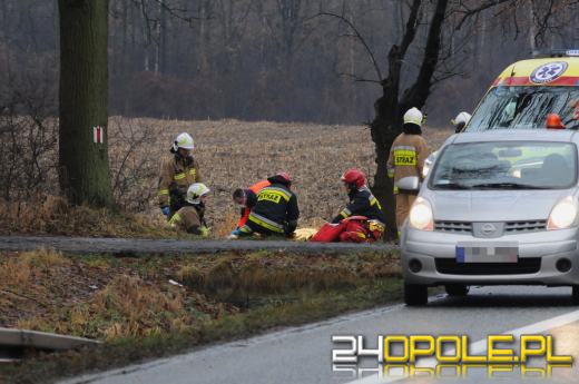 Czołowe zderzenie pojazdów w Dąbrowie. Lądował śmigłowiec LPR