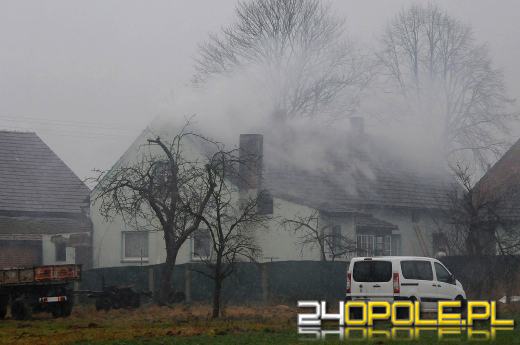 Pożar poddasza w domu jednorodzinnym w Bierdzanach