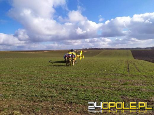 Audi dachowało w powiecie głubczyckim. Dwie osoby w szpitalu