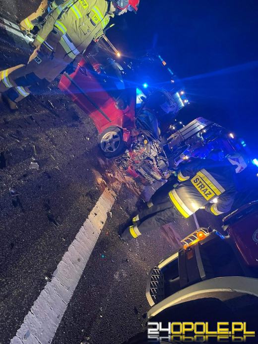 Wypadek w Schodni. Jedna osoba zakleszczona w pojeździe