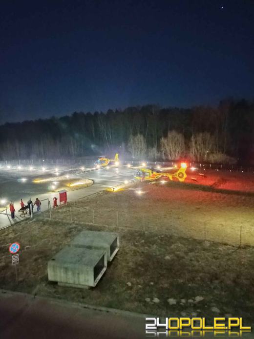 Trzy śmigłowce lądowały do wypadku na granicy województwa. Ranna dwójka dzieci
