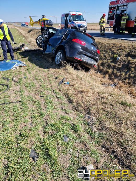 Czołowe zderzenie na DW 409. Dwie osoby nie żyją  