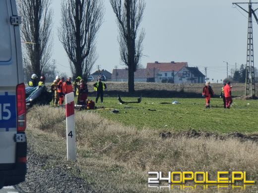 Czołowe zderzenie na DW 409. Dwie osoby nie żyją  