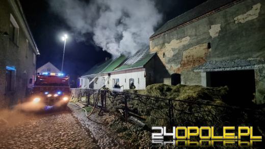 Pożar budynku gospodarczego w gminie Korfantów
