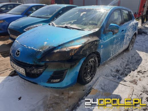 Pożar samochodów na parkingu w Brzegu