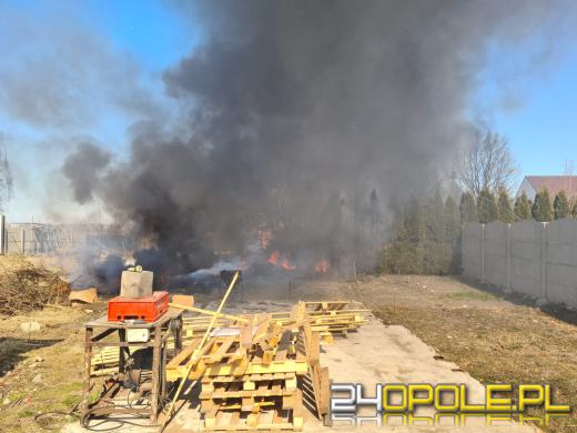 Pożar wiaty ogrodowej w Nysie