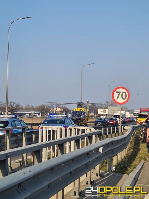 Wypadek na obwodnicy Opola. Lądował śmigłowiec LPR