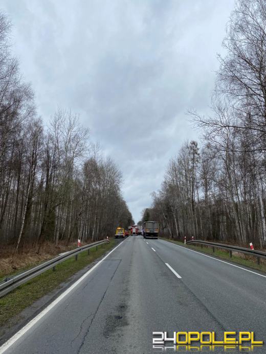 Zderzenie dwóch samochodów ciężarowych w powiecie krapkowickim