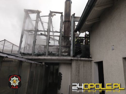 Pożar szklarni w miejscowości Zielina