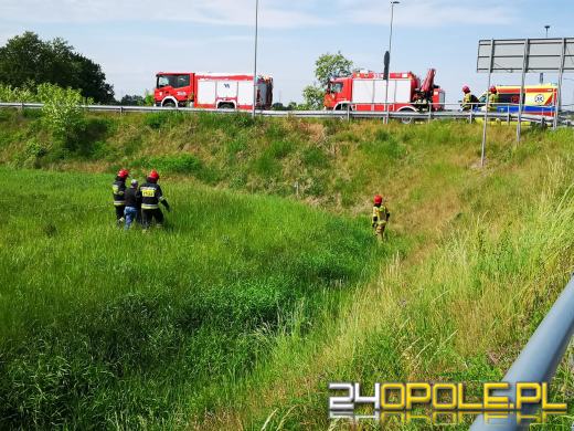 Kierujący busem przeciął bariery i wypadł z drogi