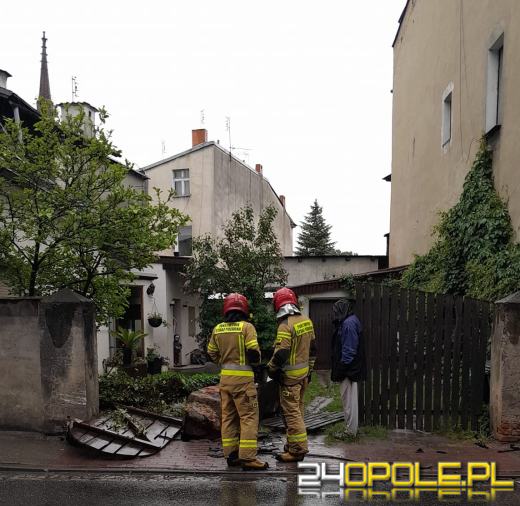 Samochód osobowy wypadł z drogi i uderzył w ogrodzenie posesji