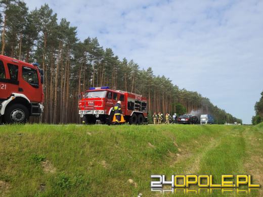Pożar samochodu na trasie Grodziec-Myślina