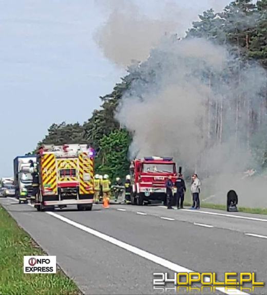Pożar samochodu na trasie Grodziec-Myślina