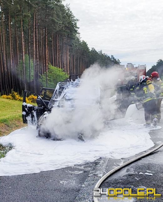 Pożar samochodu na trasie Grodziec-Myślina